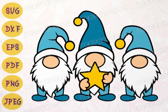 Download Blue Gnomes Stars SVG Christmas Miracle - Christmas Collection