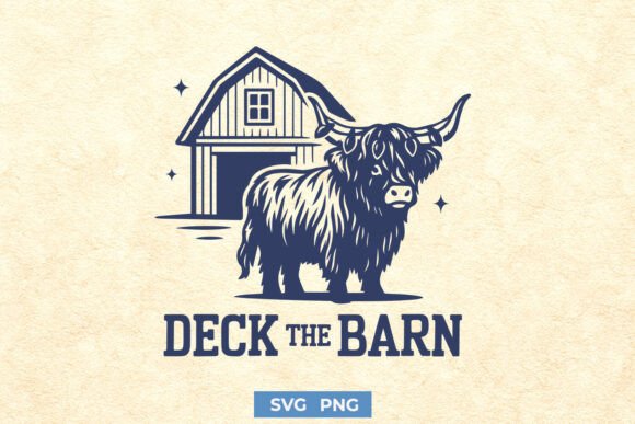 Download Deck the Barn SVG | Christmas Cow PNG - Christmas Collection