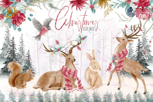 Download Woodland Christmas Illustrations - Christmas Collection