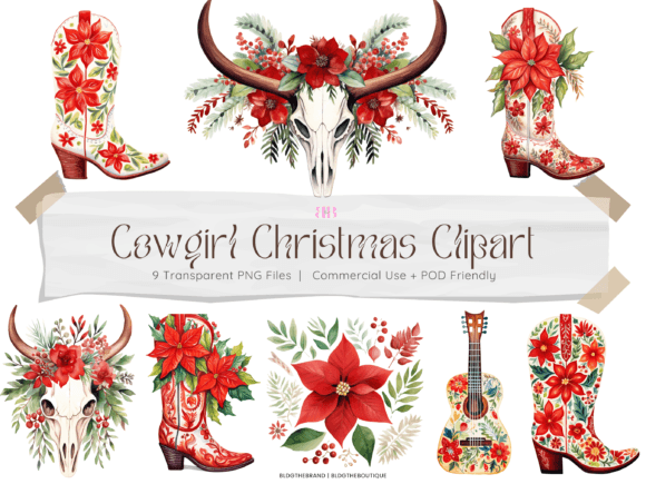 Download Cowgirl Christmas PNG Clipart - Christmas Collection