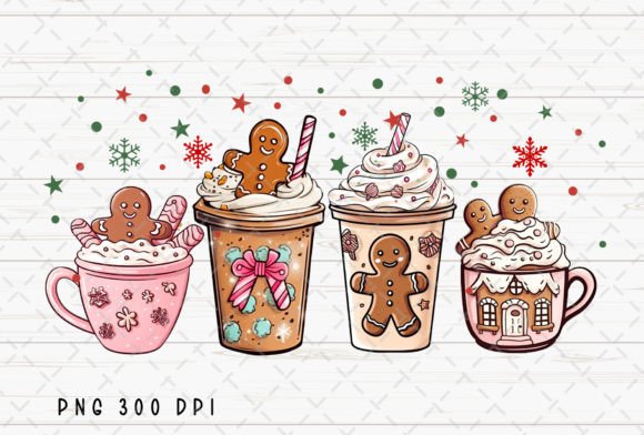 Download Pink Gingerbread Coffee Christmas PNG - Christmas Collection