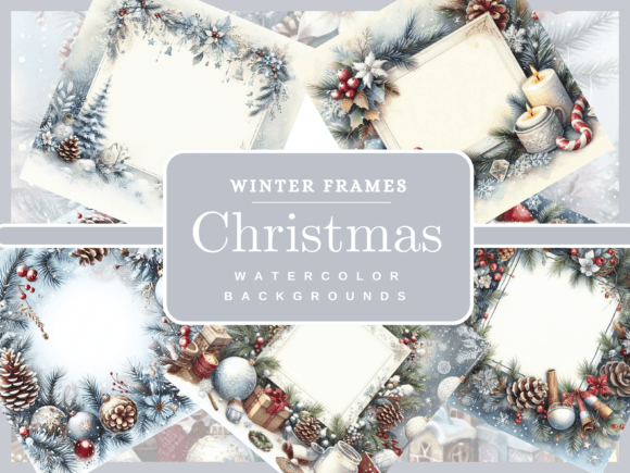 Download Winter Frame Christmas Background Bundle - Christmas Collection