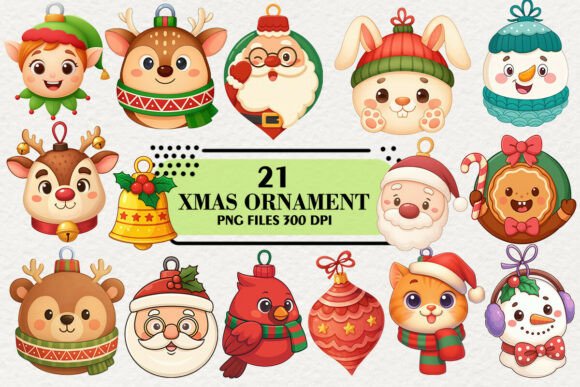 Download Cute Christmas Ornaments Clipart - Christmas Collection