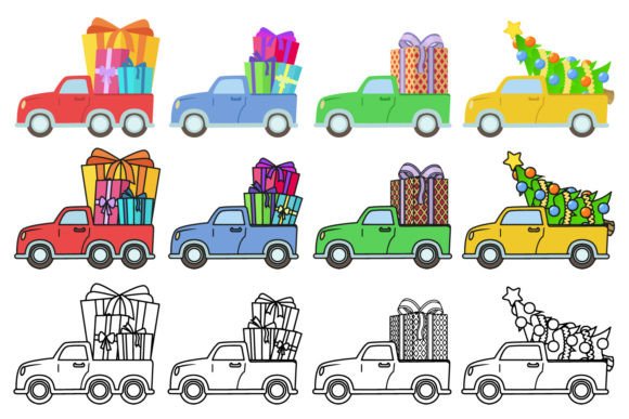 Download Car Christmas Illustrations - Christmas Collection