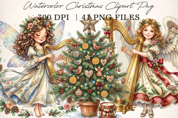 Download Watercolor Christmas Clipart PNG - Christmas Collection