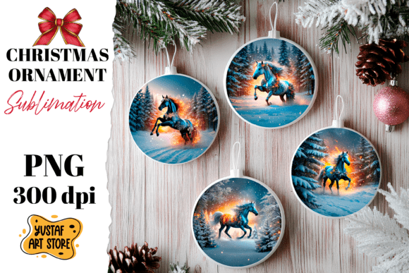 Download Christmas Horse Ornament Sublimation. - Christmas Collection