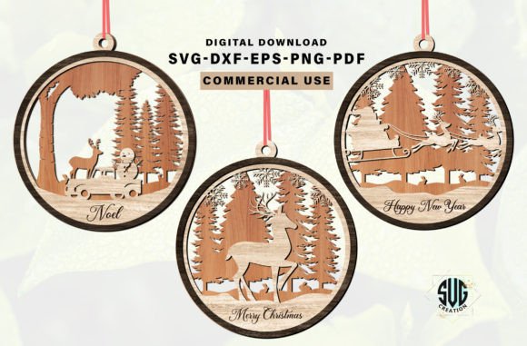 Download Christmas Ornament Laser Cut File Bundle - Christmas Collection