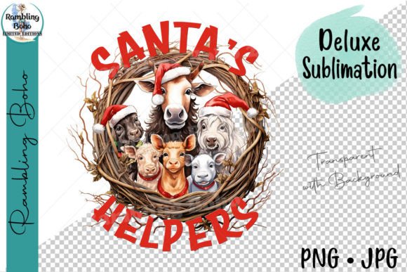 Download Christmas Farm Animals Santa's Helpers - Christmas Collection