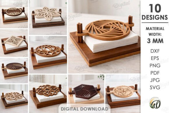 Download Napkin Holders Bundle Laser Cut - Holder Collection
