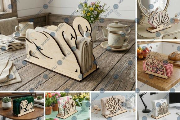 Download Laser Cut Cute Napkin Holder SVG Bundle - Holder Collection