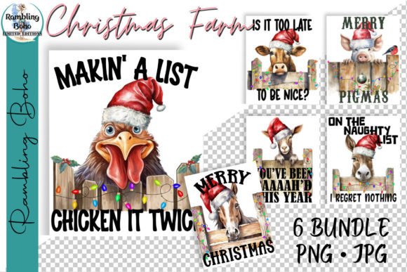 Download Christmas Farm Animals Bundle of 6 - Christmas Collection