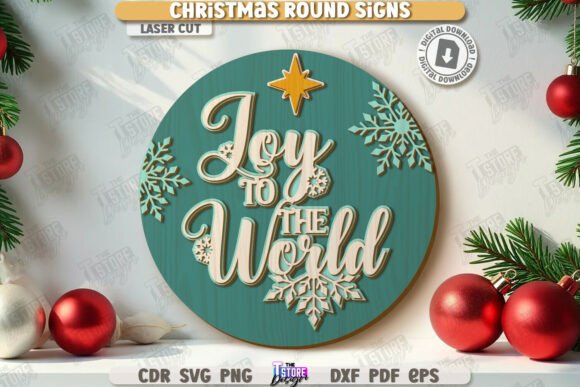 Download Christmas Round Sign Laser Cut | Winter - Christmas Collection