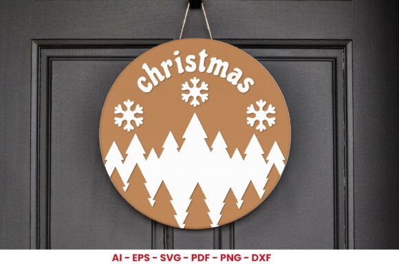 Download Christmas Round Sign Laser Cut SVG - Christmas Collection