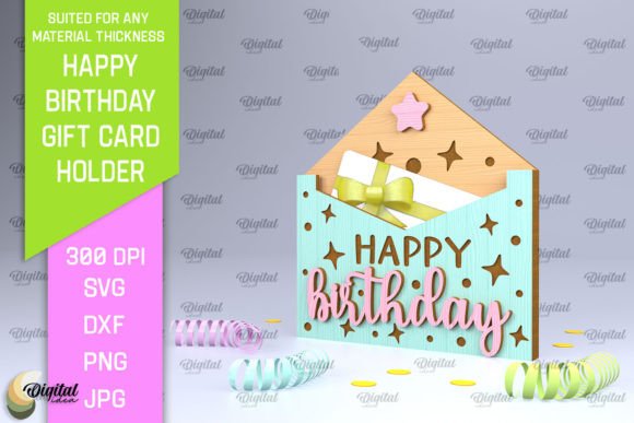 Download Birthday Gift Card Holder Laser Cut - Holder Collection