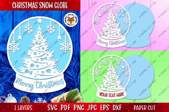 Download Christmas Tree Snow Globe Paper Cut SVG - Christmas Collection