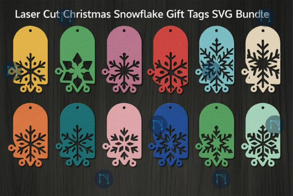 Download Christmas Snowflake Gift Tags SVG Bundle - Christmas Collection