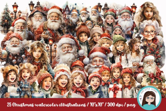 Download Watercolor Christmas Illustrations - Christmas Collection