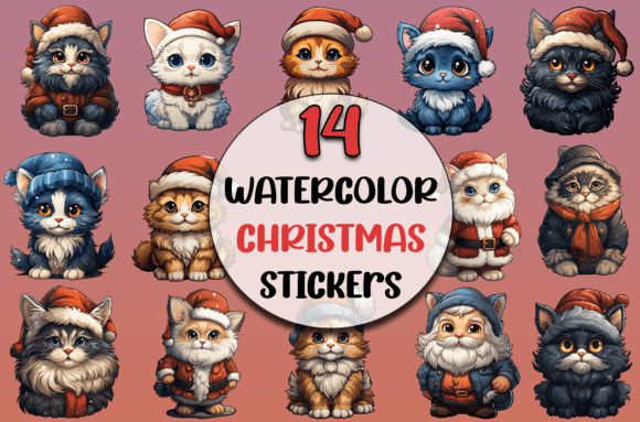 Download Cute Christmas Cats Clipart Bundle, SVG - Christmas Collection