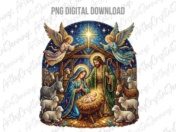 Download Stained Glass Nativity Christmas PNG - Christmas Collection