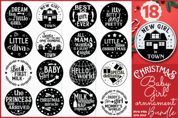 Download Baby Girl Christmas Ornament Svg Bundle - Christmas Collection