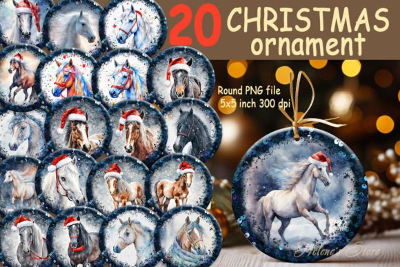 Download Christmas Winter Horse Ornament Bundle - Christmas Collection