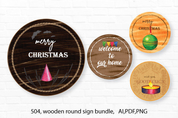 Download Christmas Round Sign Bundle 504 - Christmas Collection