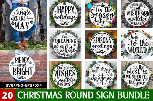 Download Christmas Round Sign Bundle - Christmas Collection