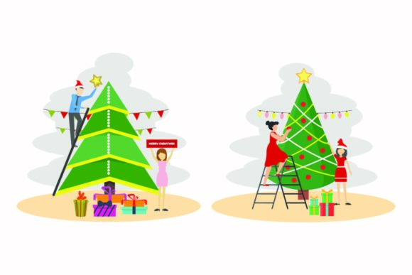 Download Christmas Tree Decorations Vectors Set - Christmas Collection
