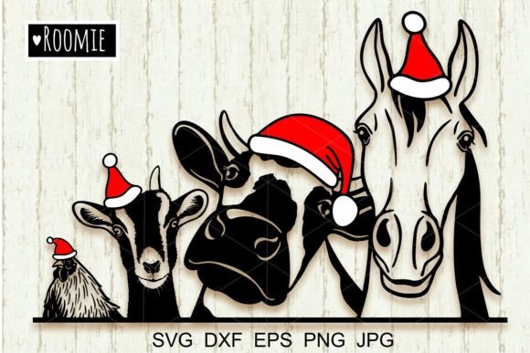 Download Christmas Farm Animals Svg, Cow Pig Goat - Christmas Collection