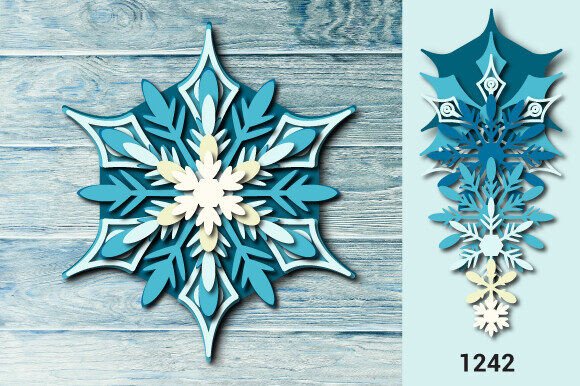 Download Christmas 3D Layered Snowflake SVG 1242 - Christmas Collection
