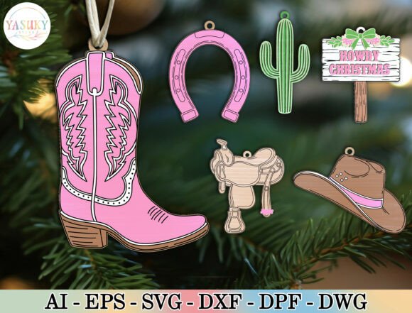Download Western Christmas Ornament SVG Bundle - Christmas Collection