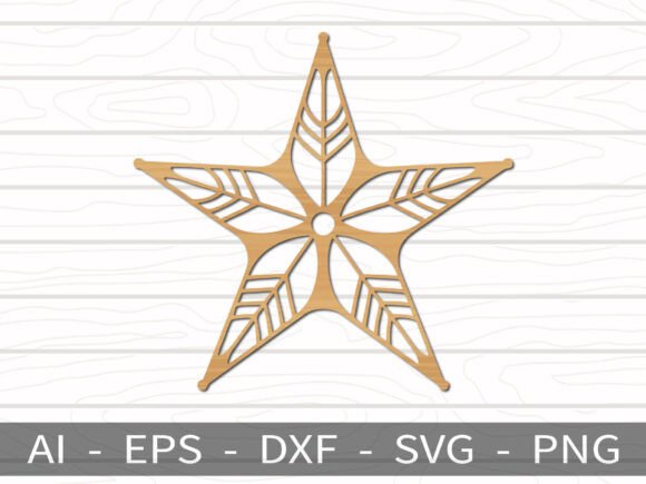 Download Leaf Pattern Star Christmas Ornament - Christmas Collection