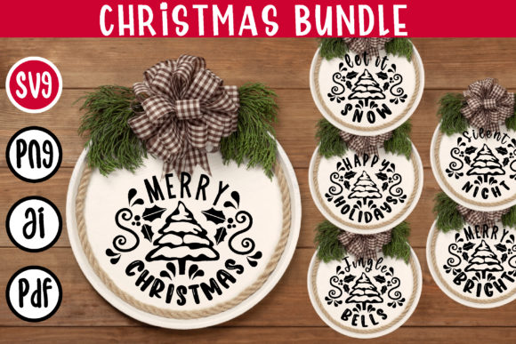 Download Christmas Round Sign Bundle SVG - Christmas Collection