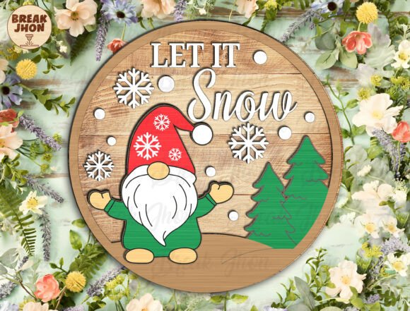 Download Let It Snow Gnome Christmas Door Hanger - Christmas Collection