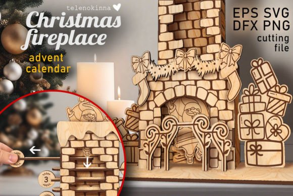 Download Christmas Fireplace SVG| Advent Calendar - Christmas Collection