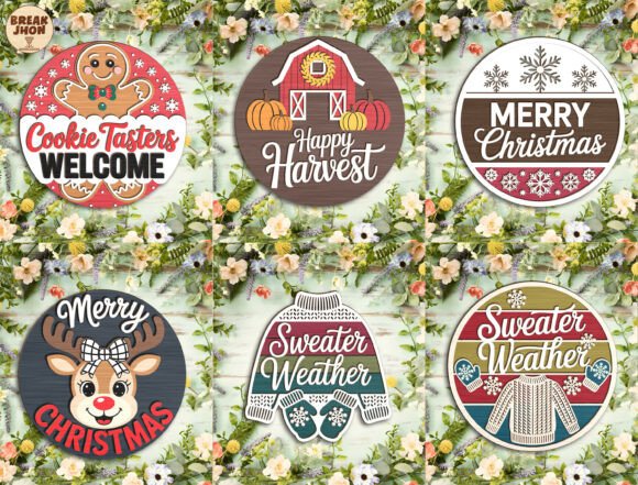 Download Christmas Door Hanger SVG Bundle - Christmas Collection