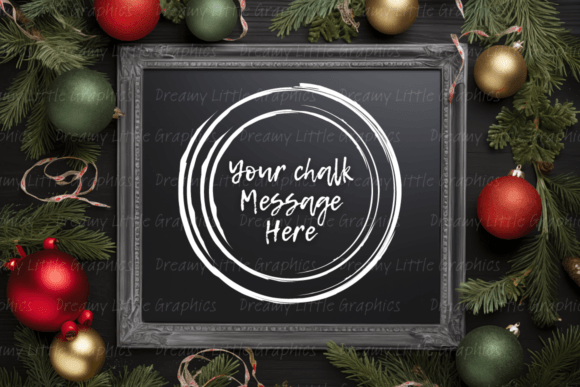 Download Pretty Frame Christmas Chalkboard Mockup - Christmas Collection