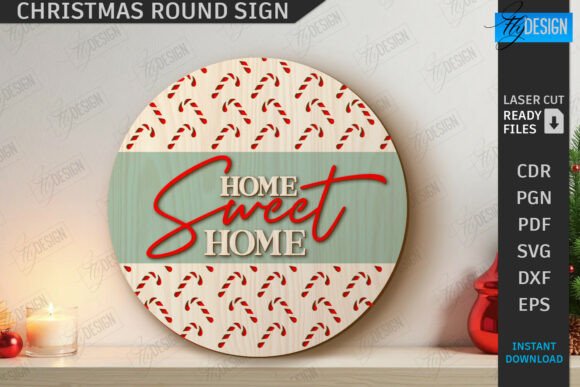 Download Christmas Round Sign Laser Cut | Winter - Christmas Collection