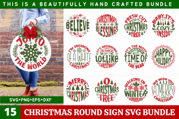 Download Christmas Round Sign Bundle - Christmas Collection