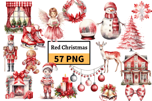 Download Red Christmas Illustrations Clipart PNG - Christmas Collection