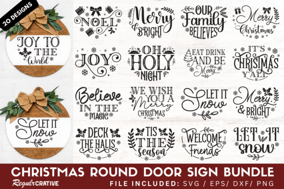 Download Christmas Door Hanger SVG Bundle - Christmas Collection