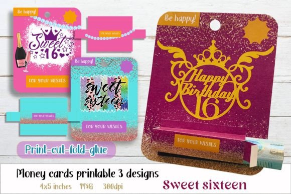 Download Sweet Sixteen Money Holder Birthday Card - Holder Collection