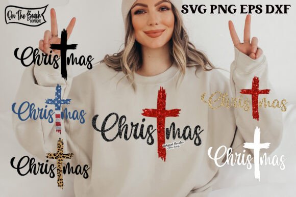 Download Christmas Cross SVG with 6 PNGS As Shown - Christmas Collection
