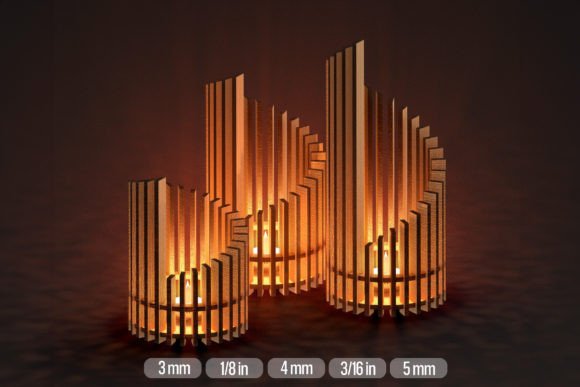Download Circular Tealight Holder Set SVG Laser - Holder Collection