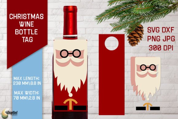 Download Santa Claus SVG. Christmas Wine Bottle - Christmas Collection