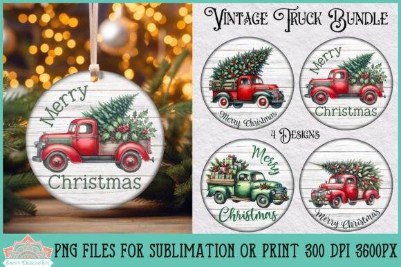 Download Vintage Truck Christmas Rounds Bundle - Christmas Collection