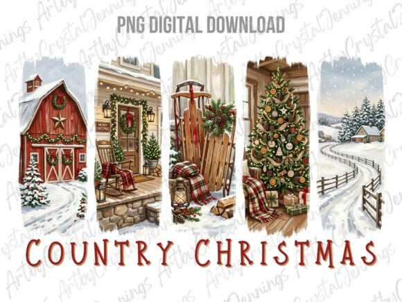Download Country Christmas Holiday Brushstroke - Christmas Collection