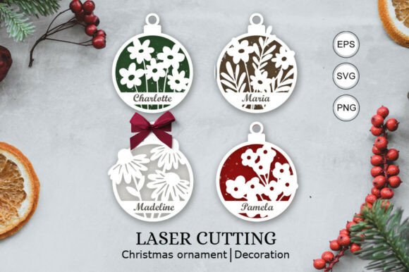 Download Flowers Christmas Personalized Ornaments - Christmas Collection