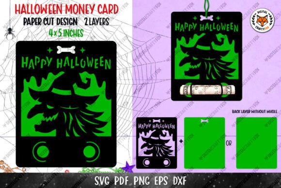 Download Halloween Witch Money Card Holder SVG - Holder Collection