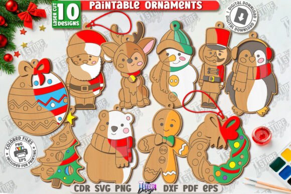 Download Paintable Christmas Ornaments Bundle - Christmas Collection